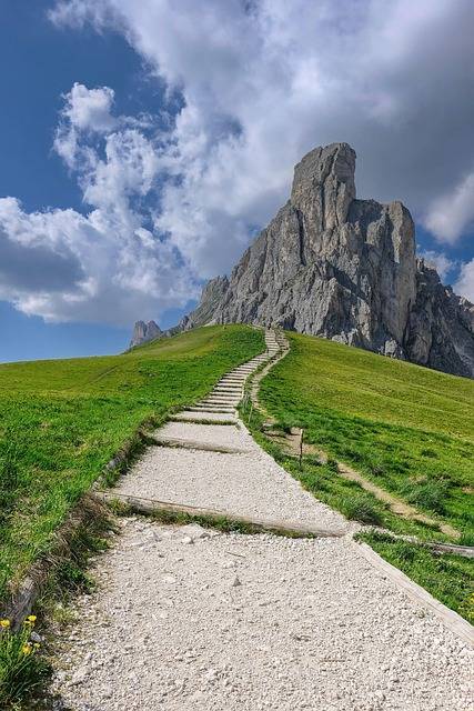 trail through Andes mountains in Peru